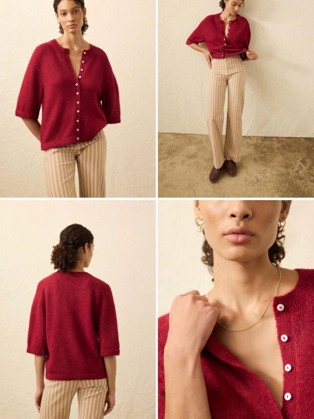 Faherty Apres Alpaca Cardigan - Wine Rust - Picture 2 of 2